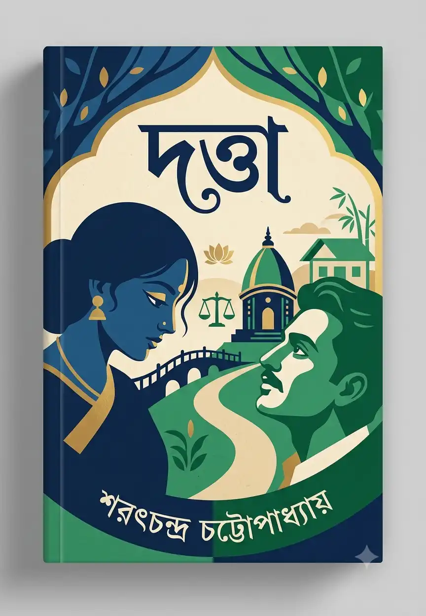 দত্তা বই এর কভার - লেখক শরৎচন্দ্র চট্টোপাধ্যায়
